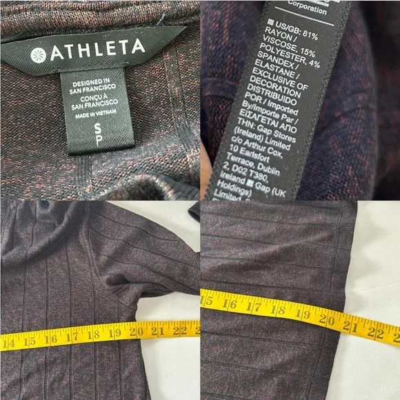 Athleta Harmony Pose Ribbed Hoodie In Brown Women's small. - Picture 8 of 8